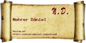 Nehrer Dániel névjegykártya